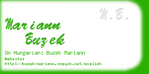 mariann buzek business card